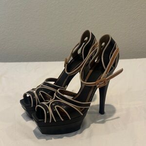 Marni Elegant Black and Cream Heels
